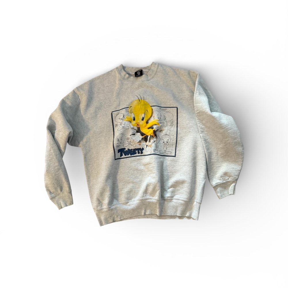 Warner Bros. Gray Tweety Graphic Sweatshirt with Yellow Character